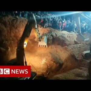 Rescuers work to rescue five-year-old who fell down a well - BBC News